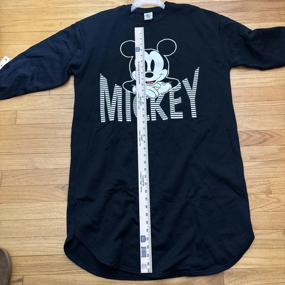 Disney‎ Mickey Mouse Logo Acrylic Long Sleeve Sleep Shirt Women's Size Large NWT